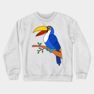 Cute Happy Flying Colorful Toucan Animal Crewneck Sweatshirt